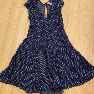 Navy printed dress sz L